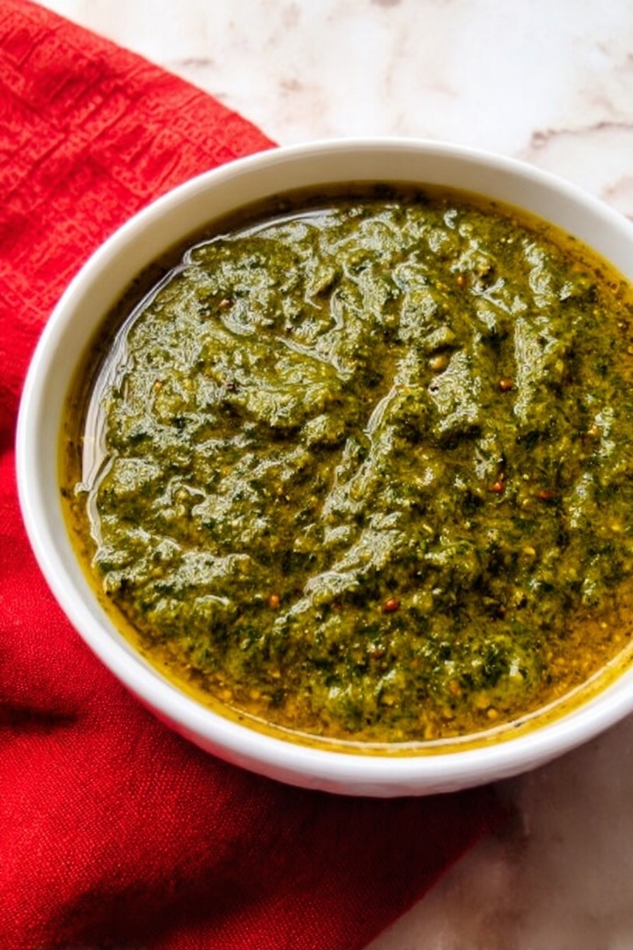 A white bowl filled with a thick greenish-brown paste that has a coarse texture and some visible small chunks. A silver spoon rests inside the bowl, partially submerged in the paste. The bowl sits on a white marbled surface, creating a clean and simple background. The lighting is soft and natural, giving a clear view of the texture and color of the paste. photo taken with an iphone --ar 2:3 --v 7 - Quick Chermoula Paste, herbaceous marinade, Moroccan spice paste, flavorful condiment, versatile sauce